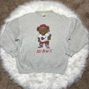 Vintage Nike Just Bear It Crewneck Sweatshirt Bootleg